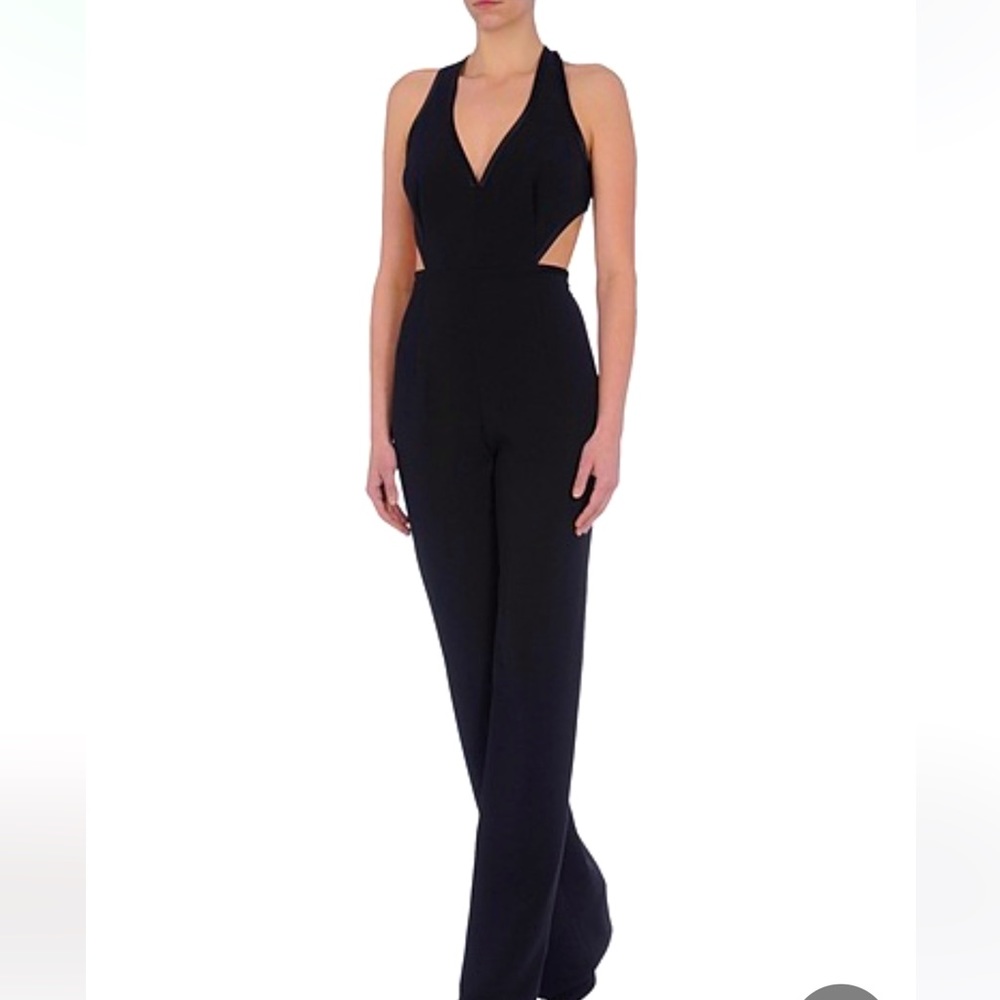Valentino Sexy Black Crepe halter cut out jumpsuit